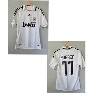 Real Madrid 08/09 Robben #11 Jersey Adidas Bwin – Y2K Vintage Football Shirt S